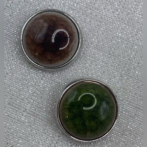 💗CRACKLED - Brown & Green - Ginger Snaps & Co. Snap Button Charms - 18mm/20mm
